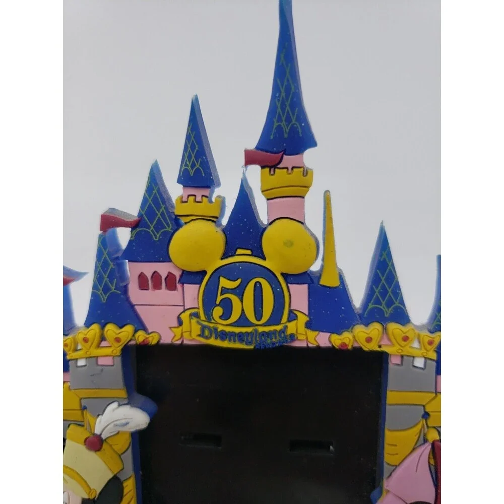 Disneyland 50th Photo Picture Frame Rubber Micky Minnie Mouse Homecoming Disney